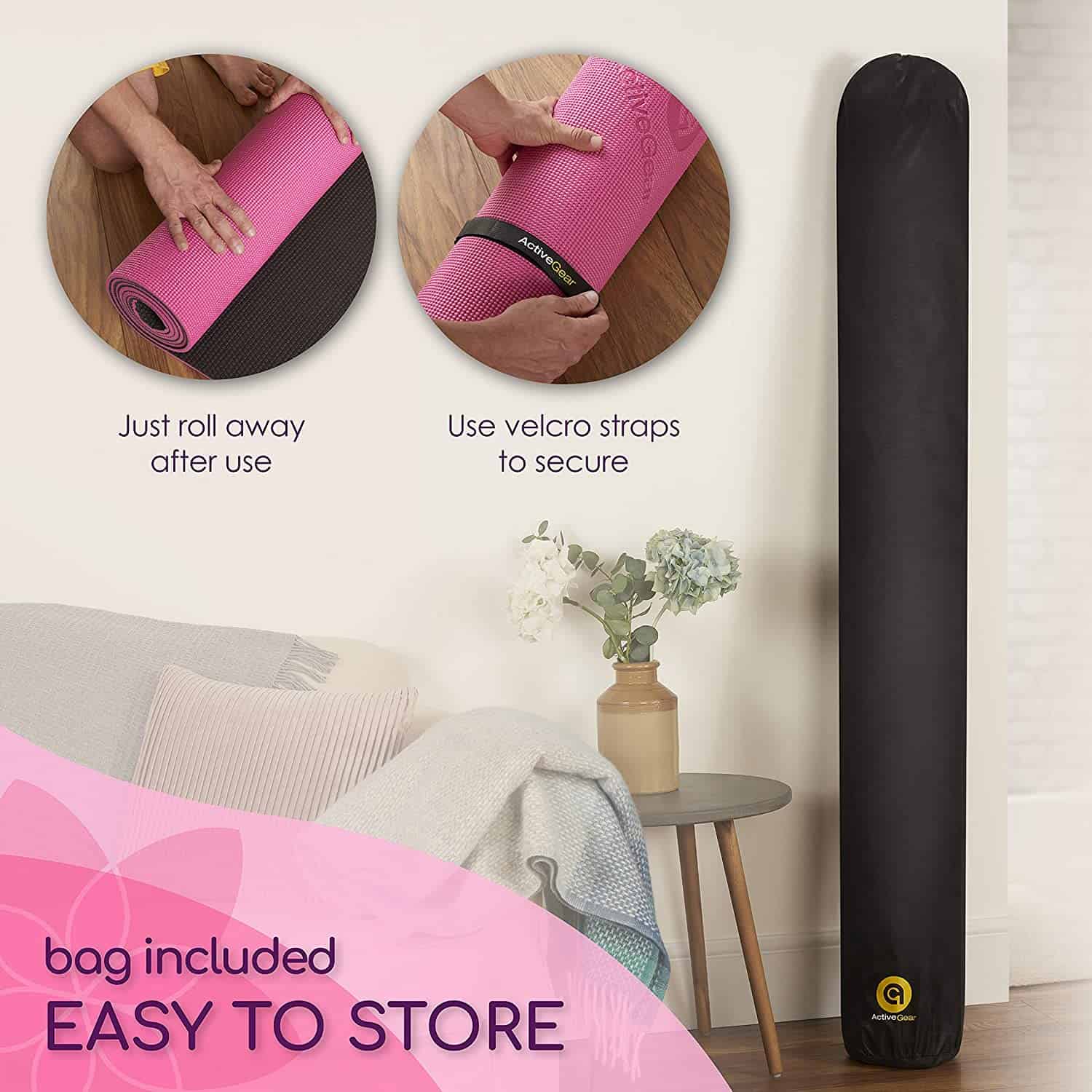 Large Yoga Mat 6'x6'x8mm Extra Thick, Durable, Eco-Friendly, Non-Slip & Odorless Barefoot Exercise and Premium Fitness Home Gym Flooring Mat by ActiveGear - Image 5