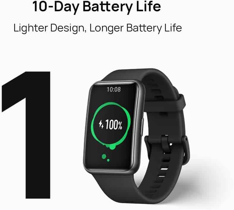 HUAWEI WATCH FIT new Smartwatch, 1.64" Vivid AMOLED Display, 97 Workout Modes, 24/7 Heart Rate Monitoring, 10-Day Battery Life, Quick-Workout Animations, All-Day SpO2 Monitoring, Sakura Pink - Image 4